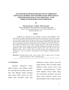 analisis pengaruh rasio keuangan terhadap keputusan pembayaran