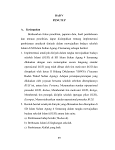 99 BAB V PENUTUP A. Kesimpulan Berdasarkan fokus penelitian