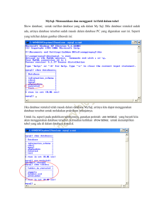 MySql- Memasukkan dan mengganti isi field dalam tabel Show