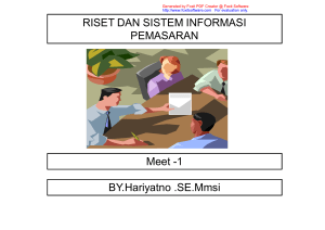 RISET DAN SISTEM INFORMASI PEMASARAN Meet