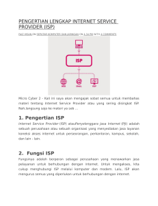 PENGERTIAN LENGKAP INTERNET SERVICE