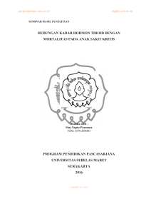 hubungan kadar hormon tiroid dengan mortalitas pada anak sakit