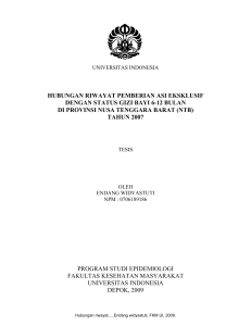 hubungan riwayat pemberian asi eksklusif dengan status gizi bayi 6