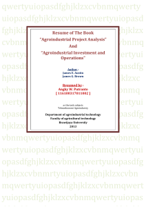 Resume of The Book“Agroindustrial Project Analysis”