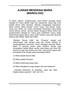 ajaran mengenai maria (mariologi)