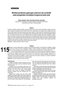 Manfaat pemberian gabungan selenium dan probiotik pada