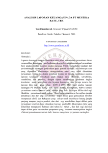 ANALISIS LAPORAN KEUANGAN PADA PT MUSTIKA RATU, TBK
