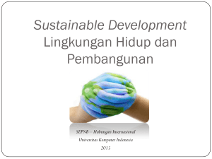 Sustainable Development Lingkungan Hidup dan Pembangunan