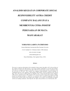 analisis kegiatan corporate social responsibility astra credit