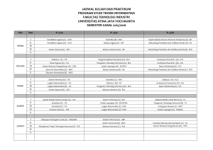 jadwal kuliah dan praktikum program studi teknik