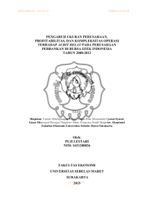 PENGARUH PENERAPAN IFRS, UKURAN PERUSAHAAN,