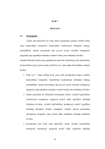 BAB V PENUTUP 5.1. Kesimpulan Tujuan dari penelitian ini yaitu