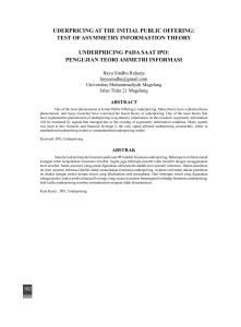 uderpricing at the initial public offering: test of asymmetry