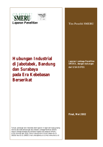 Hubungan Industrial di Jabotabek, Bandung dan Surabaya