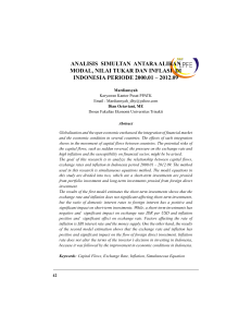 analisis simultan antara aliran modal, nilai tukar dan