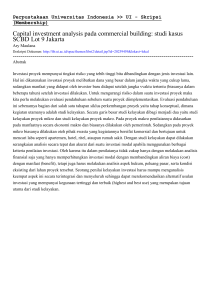 Capital investment analysis pada commercial building: studi kasus