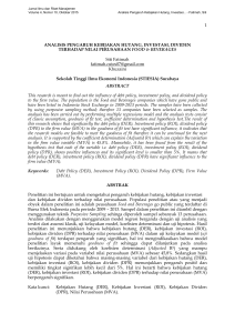 1 ANALISIS PENGARUH KEBIJAKAN HUTANG, INVESTASI