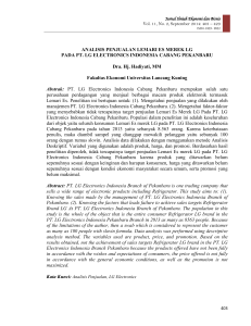 ANALISIS PENJUALAN LEMARI ES MEREK LG PADA PT. LG