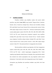 BAB II TINJAUAN PUSTAKA 2.1 Penelitian Terdahulu Penelitian