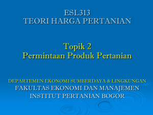 Topik 2 – Demand 4 Agr Products