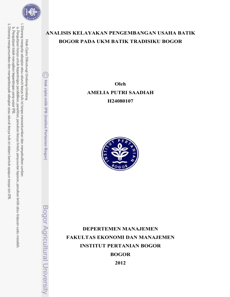 ANALISIS KELAYAKAN PENGEMBANGAN USAHA