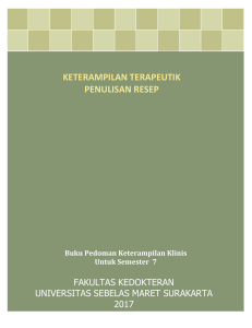 keterampilan terapeutik penulisan resep - Skills Lab