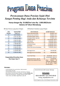 Perencanaan Dana Pensiun Sejak Dini Sangat Penting Bagi Anda