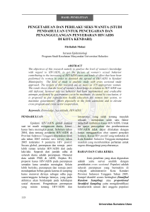 pengetahuan dan perilaku seks wanita (studi pendahuluan untuk