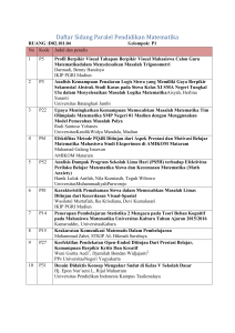 Daftar Sidang Paralel Pendidikan Matematika