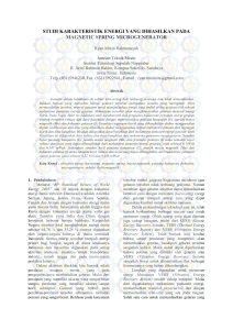 studi karakteristik energi yang dihasilkan pada magnetic