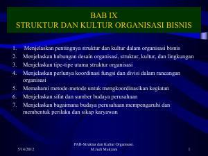 bab ix struktur dan kultur organisasi bisnis