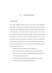 II. TINJAUAN PUSTAKA 2.1 Pasar Modal Pasar modal dipandang