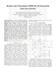 Analisa dan Pemodelan PWM AC-AC Konverter Satu