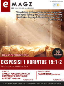 Kamis, 29 September 2016 ANDALKANLAH TUHAN