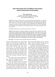 Nilai Matematika Dan Pendidikan Matematika dalam