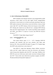 BAB II TINJAUAN KEPUSTAKAAN 2.1. Red Cell Distribution Width