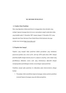 III. METODE PENELITIAN 1.1 Sumber Data Penelitian Data yang