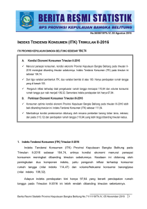 indeks tendensi konsumen (itk) triwulan ii-2016 104,74