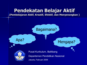 Apa itu Belajar Aktif?