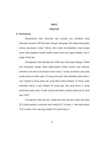 BAB V PENUTUP A. Kesimpulan Berdasarkan hasil observasi dan