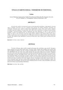 tinjauan kritis sosial: terorisme di indonesia