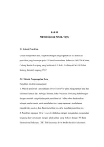 BAB III METODOLOGI PENELITIAN 3.1 Lokasi Penelitian Untuk