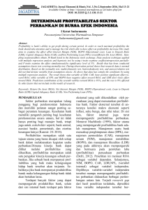 determinasi profitabilitas sektor perbankan di bursa efek indonesia