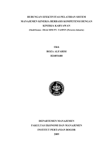 HUBUNGAN EFEKTIVITAS PELATIHAN SISTEM MANAJEMEN