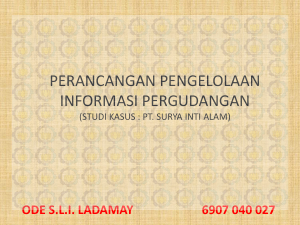 perancangan pengelolaan informasi pergudangan