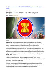 7 Negara ASEAN Perkuat Kerja Sama Regional