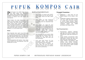 PUPUK KOMPOS CAIR - BIOTEKNOLOGI PERTANIAN RAMAH