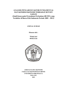 ANALISIS PENGARUH FAKTOR FUNDAMENTAL DAN KONDISI