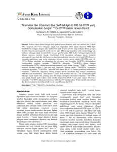 Akumulasi dan Clearance dari Contrast Agents MRI