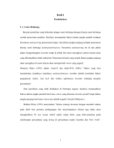 1 Pendahuluan I. 1. Latar Belakang Banyak penelitian yang